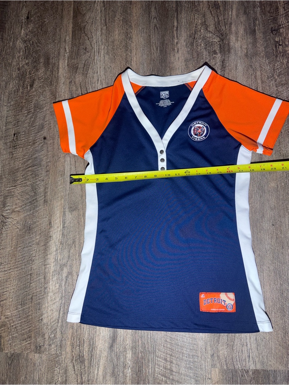 Detroit Navy and Orange V-Neck Athletic Jersey Top